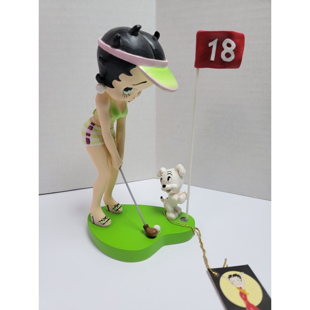 Betty Boop Golfer Betty Figurine Westland Giftware #20033 Pudgy Dog Hole 18